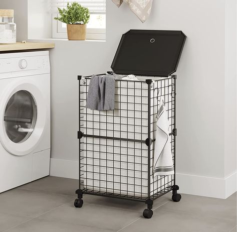 Storage For Bedroom, Rolling Laundry Basket, Hamper With Lid, Double Laundry Hamper, Laundry Hamper With Lid, Dorm Room Storage, Laundry Sorter, Laundry Routine, Bathroom Black