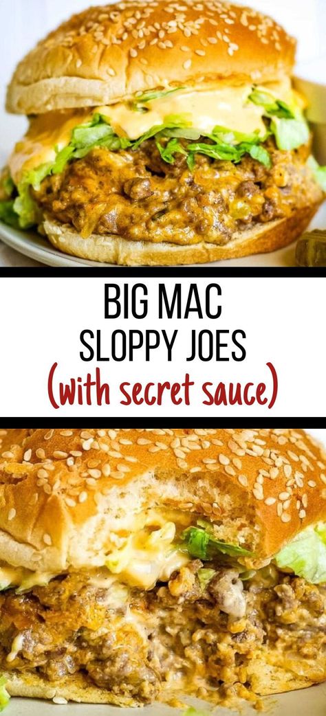 If you’re a fan of Big Macs and sloppy joes you are going to love this fun mash-up of the famous McDonald’s fast food burger and the nostalgic sloppy Joe. Our Big Mac Sloppy Joe recipe is packed with flavor and perfect for an easy dinner the whole family will love. Sloppy Joe Without Bun, Fancy Sloppy Joe Recipe, Sloppy Joe Variations, French Onion Sloppy Joes, Big Mac Sloppy Joes Recipe, Unique Sloppy Joe Recipes, Sloppy Ottos, Sloppy Joe Mix Recipe, Big Mac Sloppy Joe Recipe