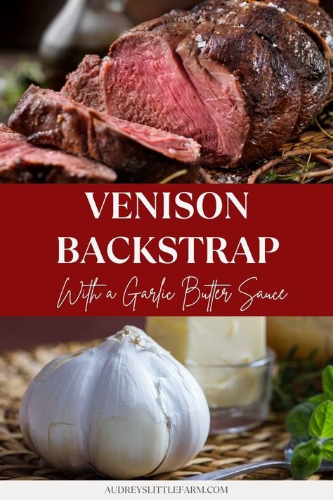 If you’re looking for a delicious way to cook venison backstrap, this recipe is amazing! It comes out perfectly tender and has no strong game flavor! Cooking Deer Backstrap, Venison Recipes Backstrap, Venison Back Straps Recipes, Venison Backstrap Recipes Oven, Back Strap Venison Recipe, Recipes Using Venison, Deer Backstrap Recipes, Venison Backstrap Recipes, Backstrap Recipes