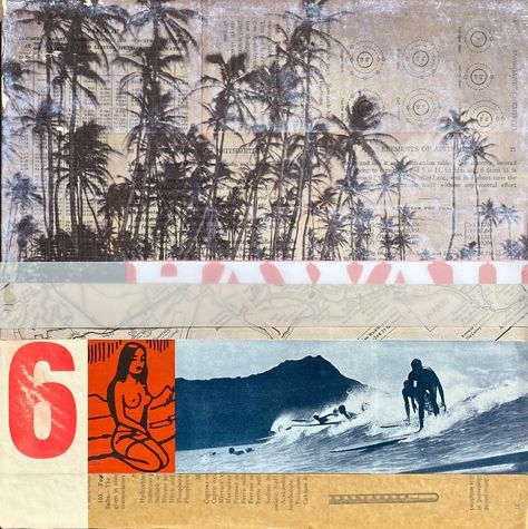 Ocean Surfing, Photo Negative, Surf Poster, Waves Ocean, Dorm Art, Dorm Posters, Vintage Surf, Surf Art, Print Collage