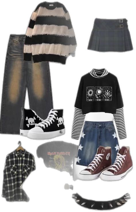 Alt Indie Outfits, Outfit Emo, Grunge Fits, Grunge Outfit, Alt Outfits, Emo Outfits, Trendy Fall Outfits, Whimsical Fashion, Mood Board Fashion