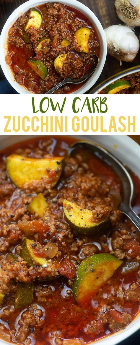 Zucchini Goulash, Low Carb Goulash, Cauliflower Recipes Low Carb, Vegan Steak, Low Carb Crock Pot Recipes, Low Carb Soup Recipes, Low Carb Vegetarian Recipes, Zucchini Squash, Colby Jack