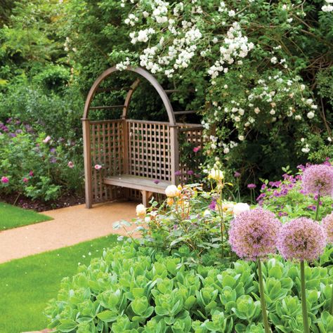 Curved Trellis, Garden Pergolas, Bespoke Garden, Wooden Arch, Garden Arches, Shade Structure, Climbing Roses, Garden Trellis, Climbing Plants