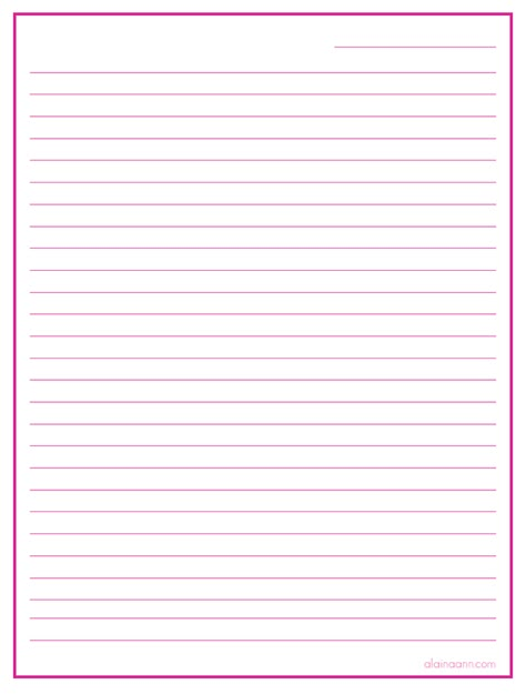 Simply formatted, lined page. This free printable is available in blue, green, pink and purple. Lined Stationary Printable Free, Lined Paper Printable Free, Pink Lined Paper, Stationary Printable Free, Lined Journal Pages, Free Paper Printables, Stationary Printable, Pink Pages, Printable Lined Paper