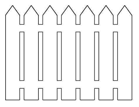 Picket fence pattern. Use the printable outline for crafts, creating stencils, scrapbooking, and more. Free PDF template to download and print at http://patternuniverse.com/download/picket-fence-pattern/ Fence Template, Printable Outline, Decoration Vitrine, Putz Houses, Bas Relief, Picket Fence, Stencil Template, Paper Houses, Applique Quilts