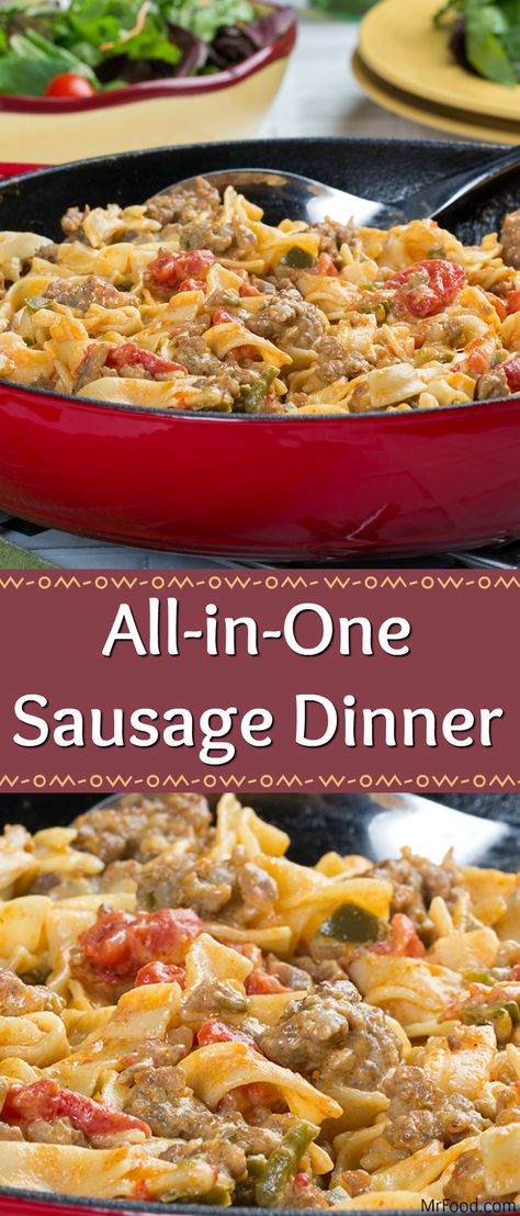 Sausage And Pasta, Ground Sausage Recipes, Pork Sausage Recipes, Sausage Recipes For Dinner, Homemade Sour Cream, Sausage Dinner, Italian Sausage Recipes, Sausage Dishes, Sour Cream Sauce