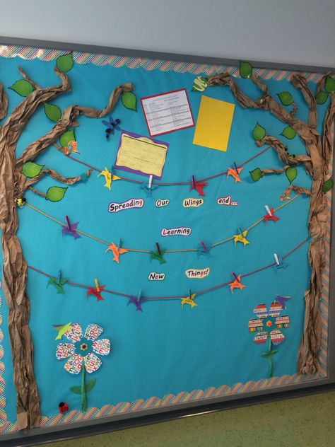 Back to school hummingbird bulletin board Hummingbird Classroom Theme, Bird Theme Bulletin Board, Bird Bulletin Board Ideas Preschool, Bird Bulletin Board Ideas, Bird Bulletin Boards, Class Tree, Baby Art Crafts, Infant Classroom, Sped Classroom