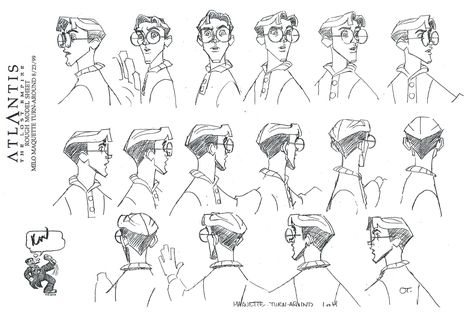 Disney Art Style Character Design, Atlantis Disney, Style Character Design, Milo Thatch, Animation School, Character Design Disney, Disney Art Style, Animation Schools, Character Turnaround