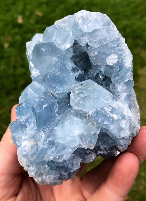 Raw Celestite, Blue Celestite, Celestite Crystal, Minerals Crystals Rocks, Crystal Vibes, Crystal Aesthetic, Pretty Rocks, Rocks Crystals, Minerals And Gemstones