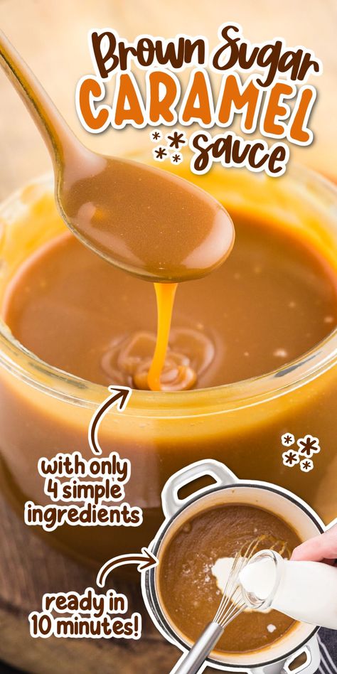 Brown Sugar Caramel Sauce is creamy with irresistible salty sweetness! Make it in just 15 minutes and serve it with your favorite treats! Easy Caramel Sauce, Granola Bowl, Caramel Sauce Recipe, Caramel Recipe, Aip Desserts, Easy Caramel, Diy Easy Recipes, Caramel Recipes Sauce, Pie Cookies