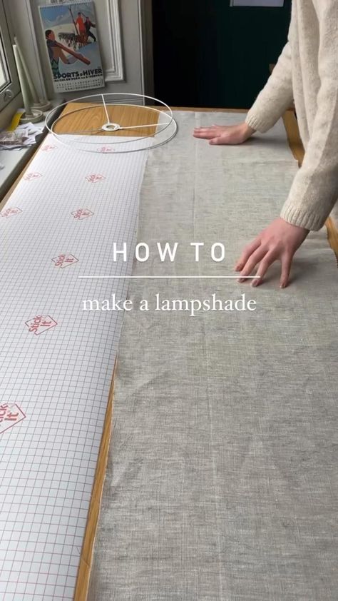 Linen Lampshade Diy, Side Lamp Diy, Diy Standing Lamp Shade, Making Lamp Shades Diy, Making A Lamp Shade, Lampshade Makeover Diy Ideas, Fabric Lampshade Diy, Diy Ceiling Lamp Shade, How To Cover A Lampshade