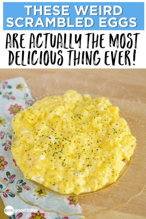 Egg Recipes To Use Up Eggs, Stretched Eggs Recipe, Crockpot Scrambled Eggs Slow Cooker, Scrambled Eggs With Parmesan Cheese, What To Put In Scrambled Eggs, Shirred Eggs Recipes, Blue Cheese Eggs Breakfast, Wet Scrambled Eggs, English Scrambled Eggs