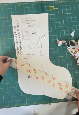 String Pieced Christmas Stocking Tutorial and Template – Squats & Running Stitches Co. Fabric Christmas Stockings Free Pattern, Free Printable Stocking Template, Large Stocking Pattern Free Templates, Free Christmas Stocking Patterns To Sew, Diy Quilted Christmas Stocking, Stocking Sewing Pattern, Christmas Stocking Pattern Free, Stocking Pattern Free, Christmas Stocking Tutorial