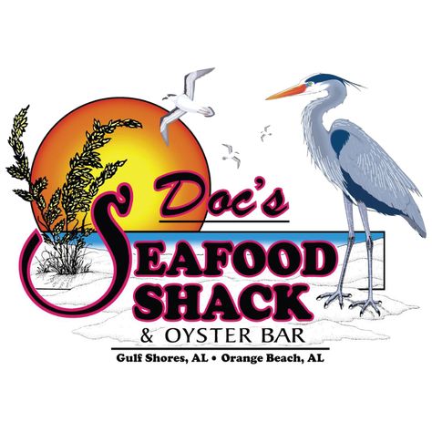 Doc's Seafood Shack & Oyster Bar Royal Red Shrimp, Seafood Shack, Seafood Menu, Song Of The South, Beach Dining, Raw Oysters, Orange Beach Al, Orange Beach Alabama, Gulf Shores Alabama