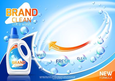 Liquid Explosion, Laundry Detergent Ads, Laundry Detergent Brands, Detergent Brands, Branding Poster, Bleach Fabric, Cosmetics Design, Fresh Brand, Water Splash