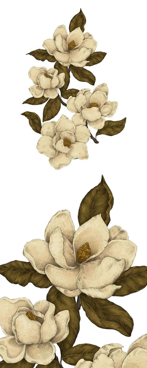 Magnolia Tattoo, Tattoo Pics, Southern Elegance, The Bohemian, Digital Flowers, Modern Lifestyle, Tattoo Inspo, Beautiful Tattoos, Sitting Room