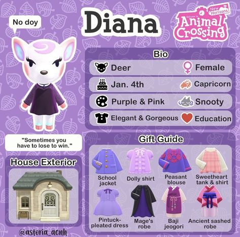 Acnh Diana, Animal Crossing Fan Art, Animal Crossing Memes, Animal Crossing Guide, Animal Crossing Wild World, Animal Crossing Characters, Animal Crossing Villagers, New Animal Crossing, Animal Crossing Game