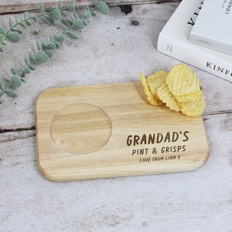 🍻🍪 Raise a glass (and a snack) to the best Grandad around! Our Personalised Pint & Crisps Board 🥨 is the ultimate companion for his favourite brew and bite. Ideal for those relaxing evenings or as a trusty sidekick during the big game. Or for the tea-loving Grandad? The Tea and Biscuits Board ☕🍪 is a sweet spot for his cuppa and cookies. Both make perfect personalised gifts for his birthday or Father's Day. Show Grandad it's time to kick back, relax, and enjoy his treats in style! #SnackInSt... Gifts For His Birthday, Tea And Biscuits, Beer Snacks, Snack Board, Personalised Gifts For Him, Fun Cup, Craft Studio, Favorite Snack, Personalised Gifts