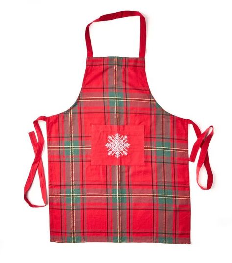 12.5" Christmas Plaid Snowflake Apron by Place & Time | JOANN Christmas Kitchen Decor, Christmas Plaid, Indoor Christmas Decorations, Christmas Kitchen, Joanns Fabric And Crafts, Plaid Christmas, Green Plaid, Christmas Spirit, Craft Stores