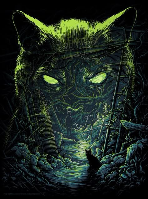 Sematary Poster, Dan Mumford, Gold Wallpaper Background, Pet Cemetery, Pet Sematary, Dark Souls Art, Horror Posters, Retro Horror, Horror House