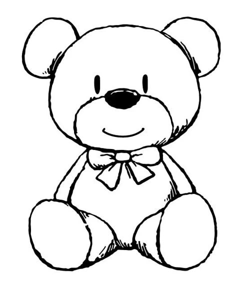 Teddy Bear Coloring Pages Free Printable, Drawing Of Teddy Bear, Bear Line Drawing, Teddy Bear Drawing Easy, Baby Drawing Easy, Draw A Teddy Bear, Teddy Drawing, Teddy Bear Coloring Pages, Drawings To Trace