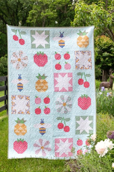 Strawberry Quilt, Cherry Apple, Polka Dot Chair, Spring Quilts, Tshirt Quilt, Sampler Quilts, Mystery Quilt, Summer Quilts, Sampler Quilt