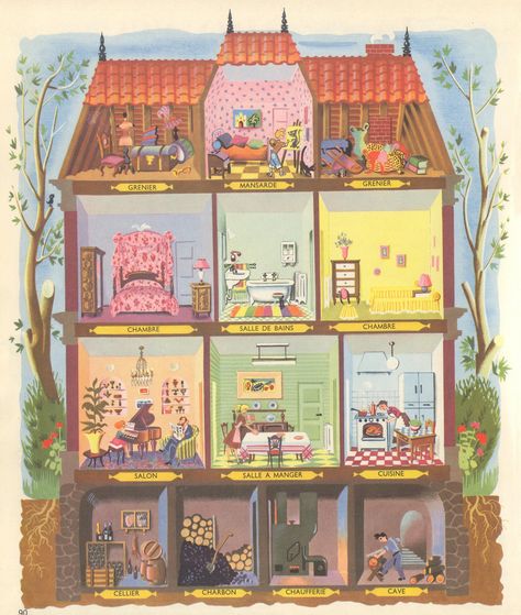 Explore pilllpat (agence eureka)'s photos on Flickr. pilllpat (agence eureka) has uploaded 47060 photos to Flickr. House Illustration, Vintage Dollhouse, Cross Section, House Drawing, Childrens Illustrations, Book Illustrations, Children's Book Illustration, Little Houses, Ravenclaw