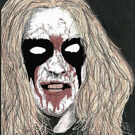 Dead Mayhem, Pelle Ohlin, Mayhem Black Metal, Mayhem Band, Metal Drawing, Pijama Party, Black Metal Art, Batman Artwork, Extreme Metal