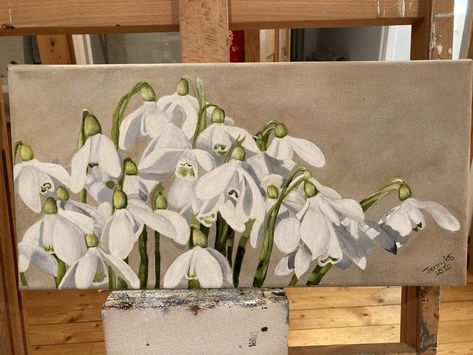 Snow Drops, Love Art, Flower Art, Bouquets, Acrylic Painting, Canvas Painting, Sweet Home, Oil Painting, Paintings