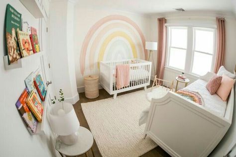 Nursery Rainbow Theme, Baby Girl Nursery Rainbow, Rainbow Theme Nursery, Rainbow Nursery Theme, Rainbow Baby Room, Rainbow Themed Nursery, Changing Table With Drawers, Ivy Room