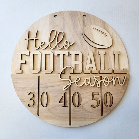 Welcome to our Wood Blanks shop! We're here to provide you with top-quality laser-cut round door hanger signs in various sizes: 12", 15", or 18". Along with other laser cut designs as well! Crafted from 1/4" nominal birch plywood (.206 actual thickness), our wood blanks are meticulously designed for your creative projects. ✨ Why Choose Our Wood Blanks? ✨ 🔶 Smooth and Precise: Our wood blanks are laser cut with precision, resulting in a smooth, char-free surface on the top/face of the designs. We Trending Wood Projects, Diode Laser Projects, Laser Engraved Wood Signs, Laser Wood Signs, Thunder Laser Projects, Thanksgiving Laser Cut Ideas, Laser Engraving Ideas Projects Woods, Laser Cut Door Hanger, Fall Laser Projects