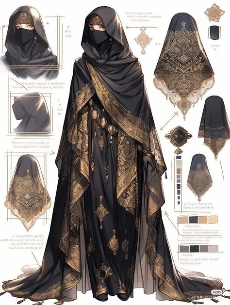 Desert Outfit Concept Art, Fantasy Clothes Ideas, Dnd Outfits Inspiration Sorcerer, Fantasy Sorceress Outfit, Fantasy Clothing Reference, Dnd Character Outfit Design, Fantasy Clothing Design Art, Fantasy Clothing Aesthetic, Dnd Cleric Outfit