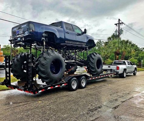 Big Monster Trucks, Big Monster, Trucks Lifted Diesel, Mud Trucks, Dream Cars Jeep, Jacked Up Trucks, Beach Bike, Black Bike, Bike Week