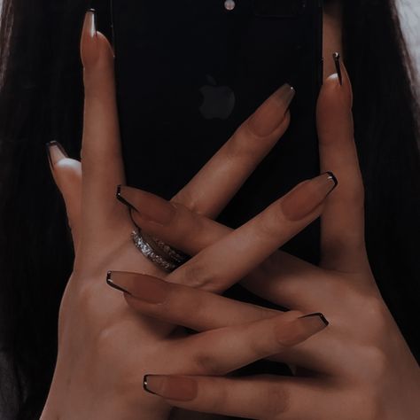 Dark Academia Nails, Work Appropriate Nails, Stiletto Nails Short, Witchy Nails, Punk Nails, Edgy Nails, Classic Nails, Instagram Nails, Dark Nails