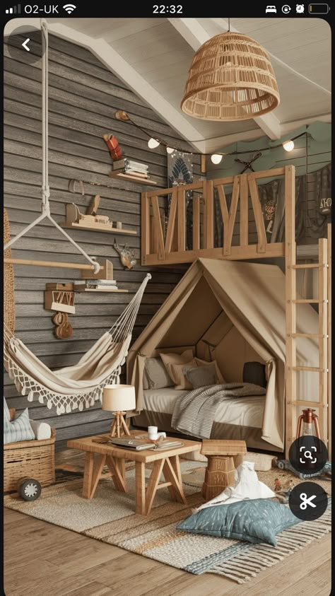 Kids Bedroom Bunk Beds, Kids Wall Decor Ideas, Cool Toddler Beds, Kids Room Jungle, Camping Bedroom, Kids Rooms Inspo, Themed Kids Room, Outdoor Exploration, Kids Bedroom Inspiration