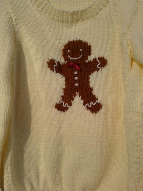 Man Knitting, Gingerbread Sweater, Cute Christmas Jumpers, Man Sweater, Intarsia Patterns, Sweater Knitting Pattern, Chunky Knitting Patterns, Chunky Knitting, Sweater Knitting Patterns