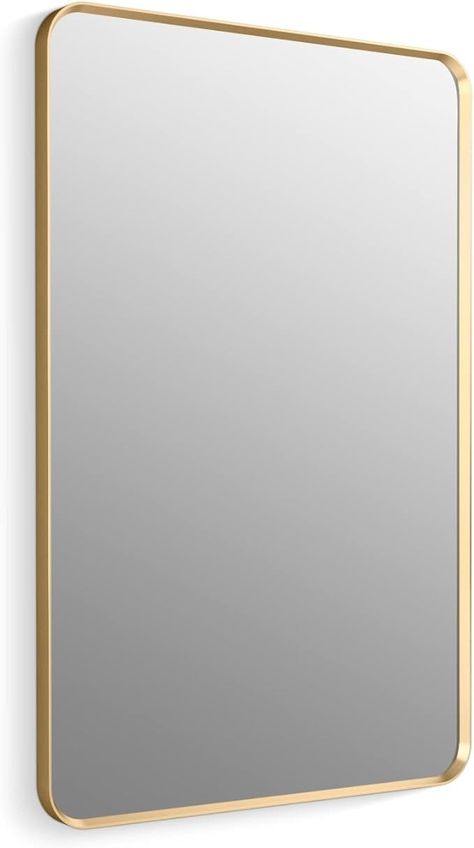 Amazon.com: KOHLER 31365-BGL Essential 30" x 45" Rectangular Wall Mirror, Large Rectangle Bathroom Mirror, Vanity Mirror with Frame, Moderne Brushed Gold Brass Bathroom Mirror, Rectangle Bathroom Mirror, Large Rectangle Mirror, Mirror With Frame, Bathroom Mirror Vanity, Rectangle Bathroom, Rectangular Bathroom Mirror, Rectangular Wall Mirror, Large Vanity