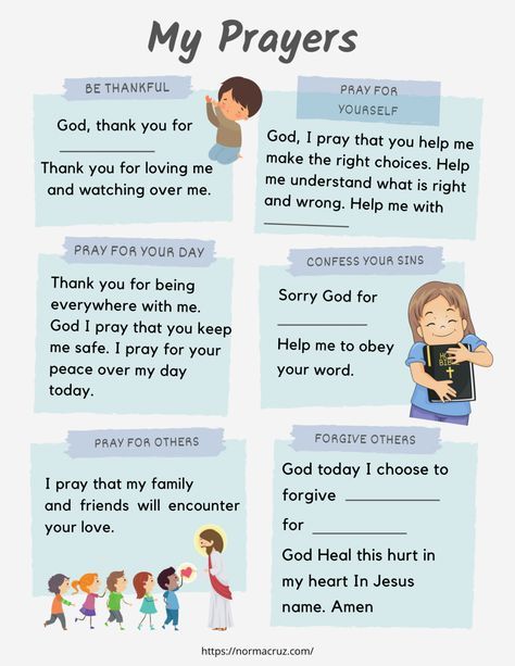 Prayer For Kindergarten Children, Prayer Boards For Kids, Kids Prayer Board, Prayer Board For Kids, The Lords Prayer For Kids Free Printable, Lifewise Academy, Catholic Prayers For Kids, Preschool Prayers, Prayer Activities For Kids