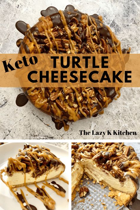 Turtle Cheesecake Recipe, Turtle Cheesecake Recipes, Low Carb Gluten Free Recipes, Low Carb Christmas, Turtle Cheesecake, Sugar Free Recipes Desserts, Low Carb Cake, Low Carb Cheesecake, Low Carb Baking