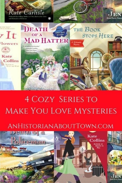 4 Cozy Series to Make You Fall in Love With Mysteries | An Historian About Town Books Mystery, Amish Books, Cosy Mysteries, Mystery Parties, Cozy Mystery Series, Cozy Mystery Books, Cozy Mystery Book, Series Books, Cozy Mystery