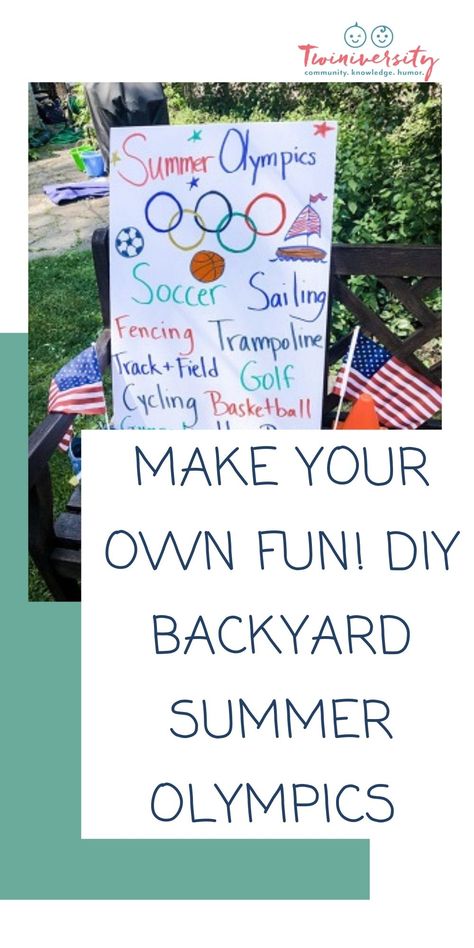 DIY your own backyard summer olympics to get your kids outside and active this summer! Olympics Summer Camp Activities, Summer Olympic Themed Activities For Kids, Backyard Olympics For Kids, Kids Olympic Games, Summer Olympics Activities For Kids, Backyard Olympic Games, Olympic Vbs, Backyard Olympics, Olympic Themed Activities