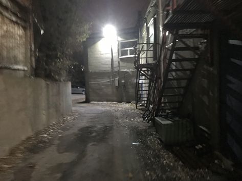 Back Alley, dumpster, night