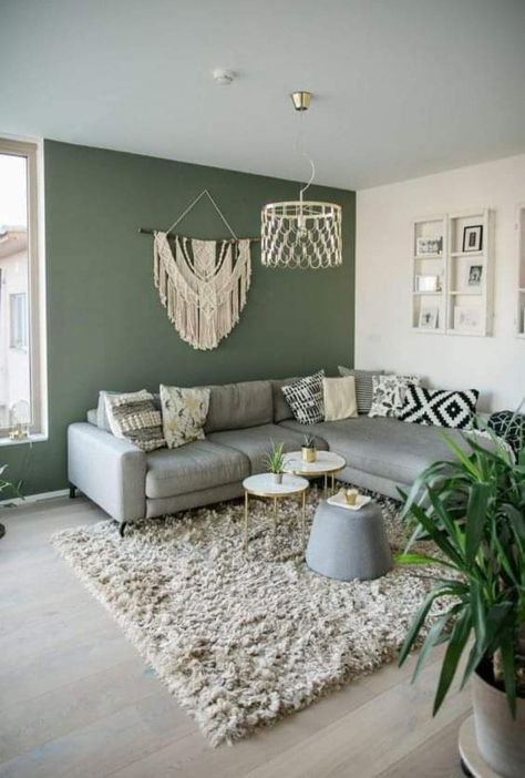 Living Room Design Green, Sage Living Room, Green Walls Living Room, Sage Green Living Room, Dark Green Living Room, Green Living Room Decor, Green Living Room, Living Room Wall Color, Room Wall Colors