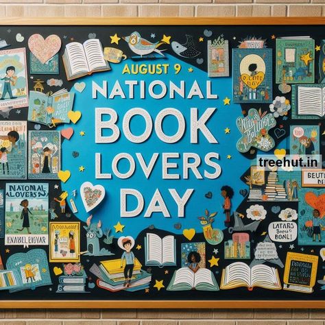 August 9 - National Book Lovers Day Bulletin Board Ideas and Classroom Activities August Book Display Library, August Library Displays, School Library Bulletin Board Ideas, Bulletin Board Library, August Bulletin Board, Library Bulletin Board Ideas, August Bulletin Boards, Elementary School Bulletin Boards, National Book Lovers Day