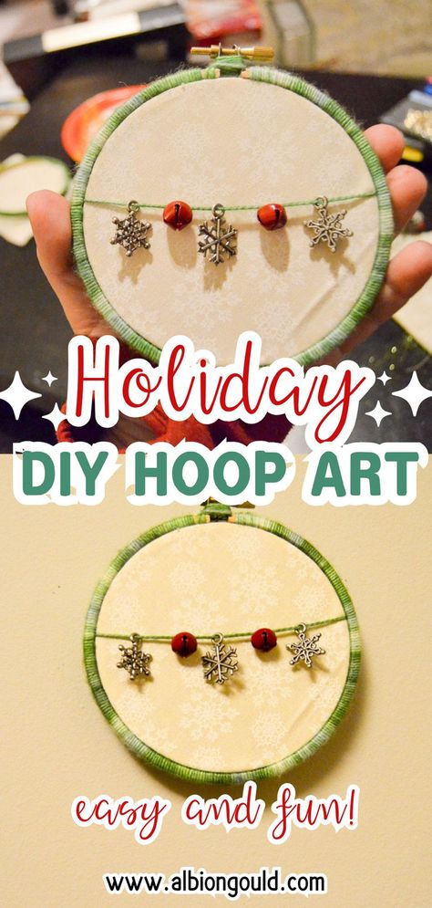 Create beautiful and simple holiday hoop art for your home this season. This easy DIY craft is perfect for adding a festive touch to your home décor. Whether you're a beginner or experienced crafter, this holiday hoop art is a fun and quick project for Christmas. Christmas Embroidery Hoop Ideas, Embroidery Hoop Crafts Diy, Diy Mini Embroidery Hoop, Felt Houses, Hoop Ornaments, Easy Holiday Diy, Embroidery Hoop Art Diy, Embroidery Hoop Crafts, Embroidered Hoop