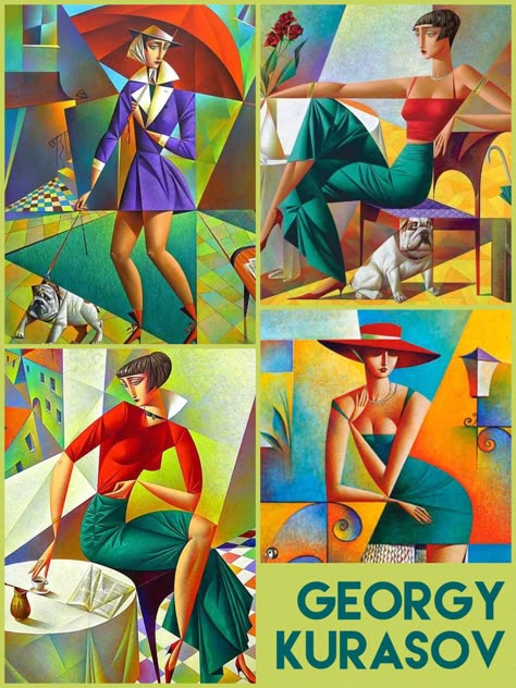 Georgy Kurasov, Cubist Artists, Cubist Art, Arte Grunge, Cubism Art, Hd Nature Wallpapers, Modern Art Paintings Abstract, Fancy Art, Art Deco Posters