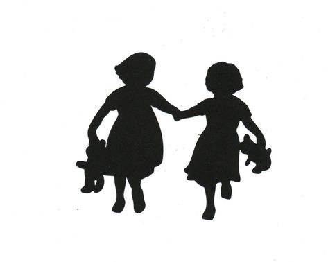 Sisters Silhouette, Child Silhouette, Deer Head Silhouette, Silhouette Template, Silhouette Painting, Silhouette Clip Art, Silhouette Images, Illustration Quotes, Girl Silhouette