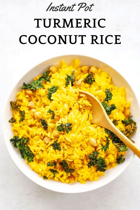 Instant Pot Turmeric Rice, Tumeric Rice Recipe Instant Pot, Turmeric Rice Bowl, Coconut Rice Instant Pot, Coconut Turmeric Rice, Instant Pot Coconut Rice, Tumeric Rice, Instant Pot Rice, Desayuno Keto