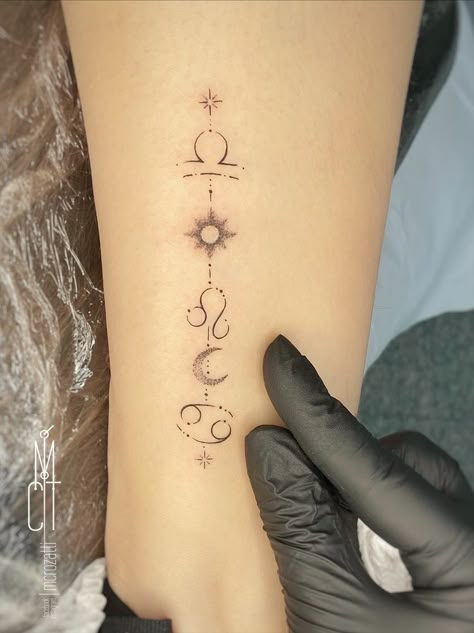 Astrology Tattoo, Horoscope Tattoos, Gemini Tattoo, Zodiac Tattoos, Wrist Tattoos For Women, Constellation Tattoos, Subtle Tattoos, Family Tattoos, Elegant Tattoos