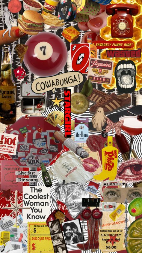 #wallpaper #collage #aesthetic #coolgirlmonologue #red #yellow #dirtygirl #beer Beer Collage, Wallpaper Collage Aesthetic, Wallpaper Collage, Red Yellow, Nail Inspo, Cool Girl, Beer, Collage, Yellow